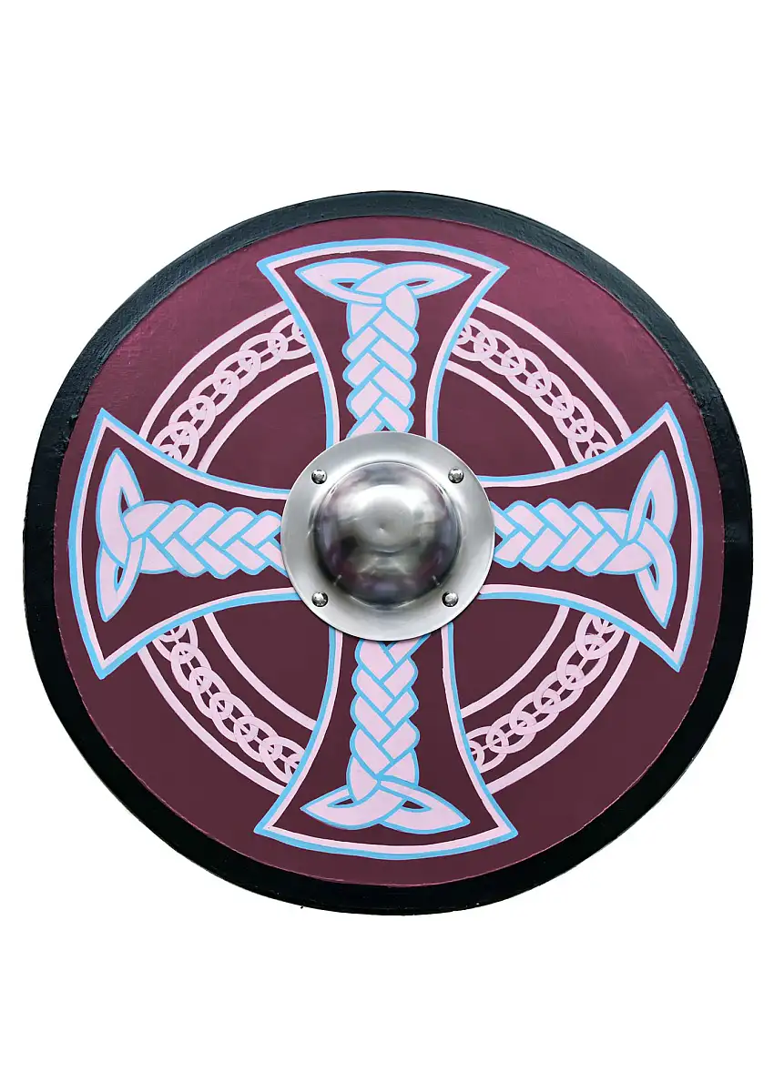 Wikingerschild mit Keltenkreuz-Motiv, handbemalt, 61 cm (24 Zoll)