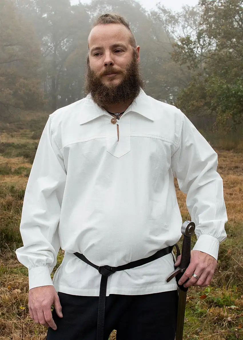 Mittelalter Ritterhemd Götz, weiß, Gr. XXL