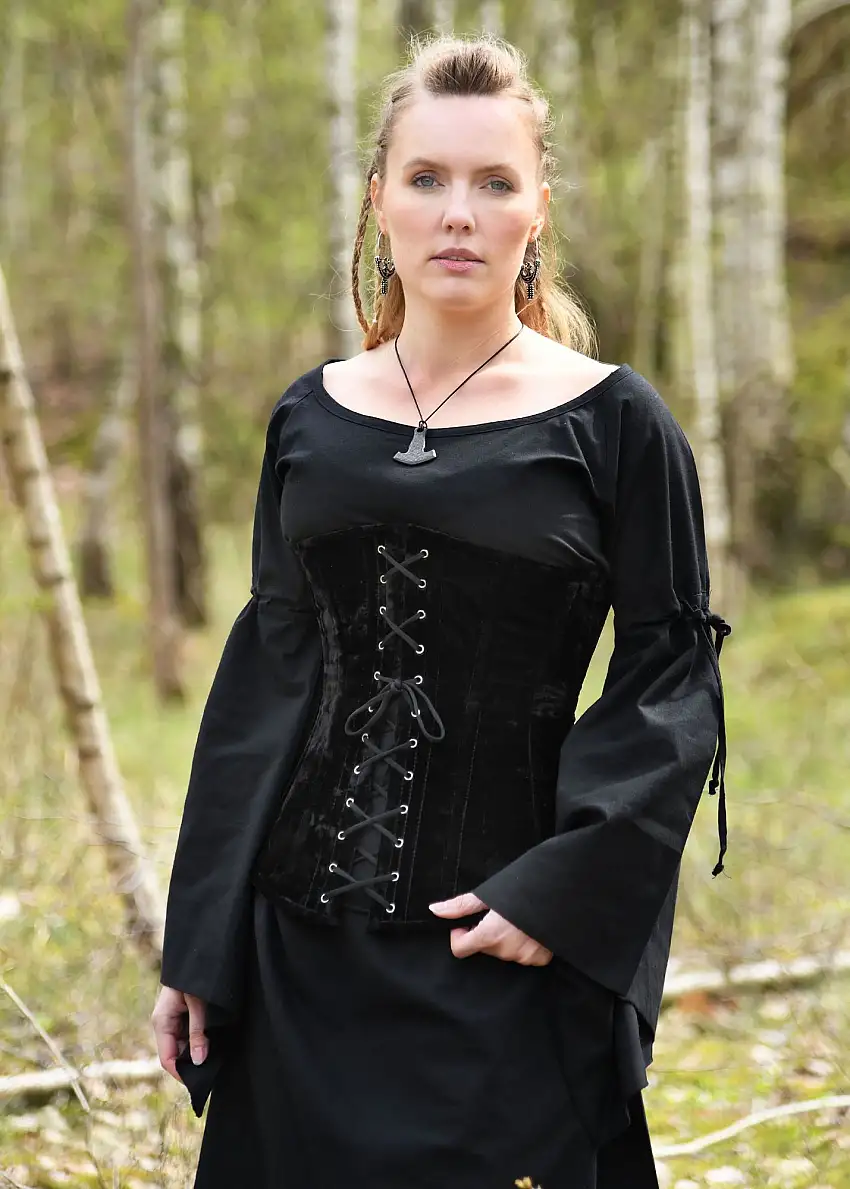 Corsage aus Samt, schwarz, Gr. M
