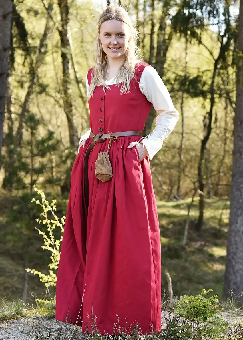 Ärmelloses Mittelalterkleid, Trägerkleid Lene, rot, Gr. M