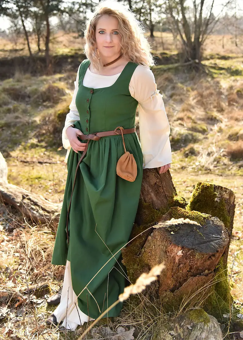 Ärmelloses Mittelalterkleid, Trägerkleid Lene, grün, Gr. XXL