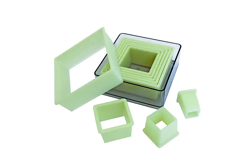 Ausstechersatz Quadrat, glatt 9-teilig