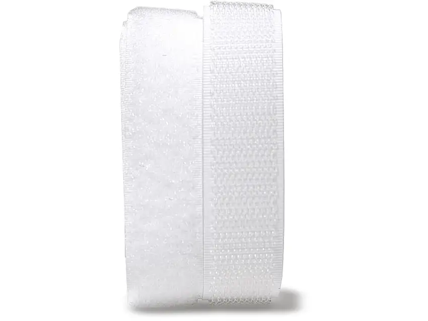 Klettband selbstklebend, Set b = 20 mm, weiß, HAKEN + FLAUSCH (Tüte), je 0,5 m