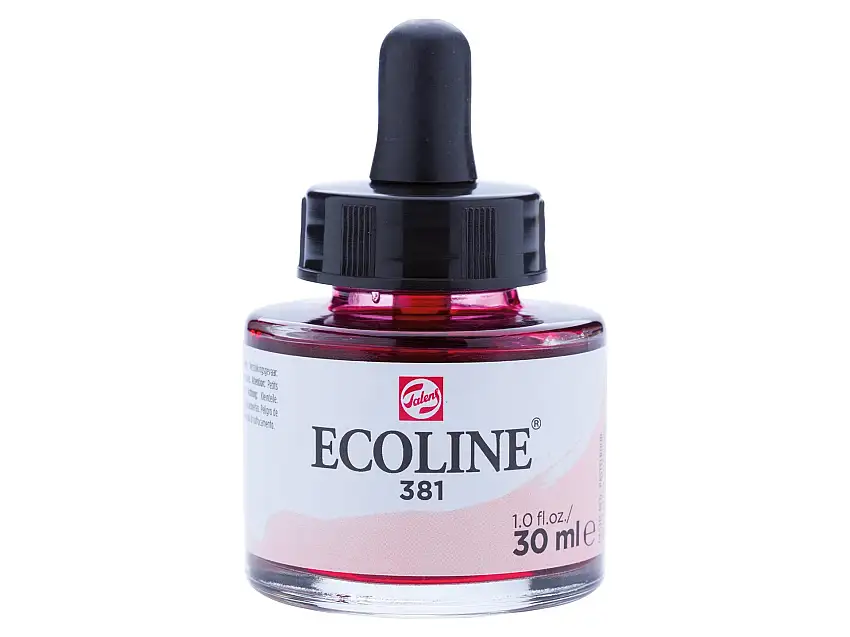 Royal Talens flüssige Wasserfarbe Ecoline Glasflasche, 30 ml, Pastellrot (381)