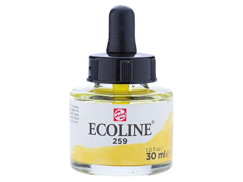 Royal Talens flüssige Wasserfarbe Ecoline Glasflasche, 30 ml, Sandgelb (259)