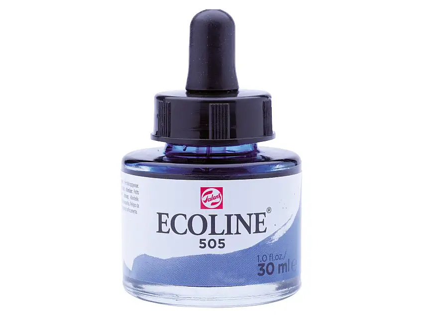 Royal Talens flüssige Wasserfarbe Ecoline Glasflasche, 30 ml, Ultramarin hell (505)