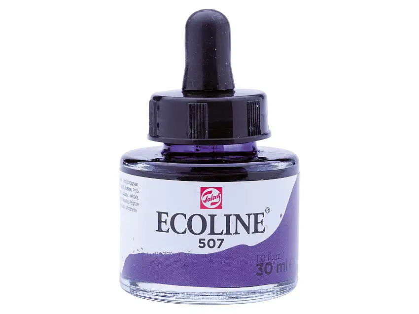 Royal Talens flüssige Wasserfarbe Ecoline Glasflasche, 30 ml, Ultramarinviolett (507)