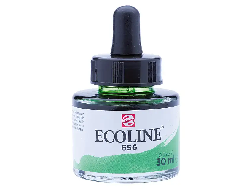 Royal Talens flüssige Wasserfarbe Ecoline Glasflasche, 30 ml, Waldgrün (656)
