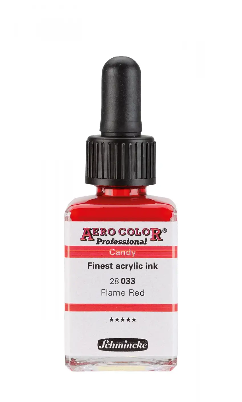Schmincke Acryltusche Aero Color Professional 28 ml, Candy, Flame Red (033)