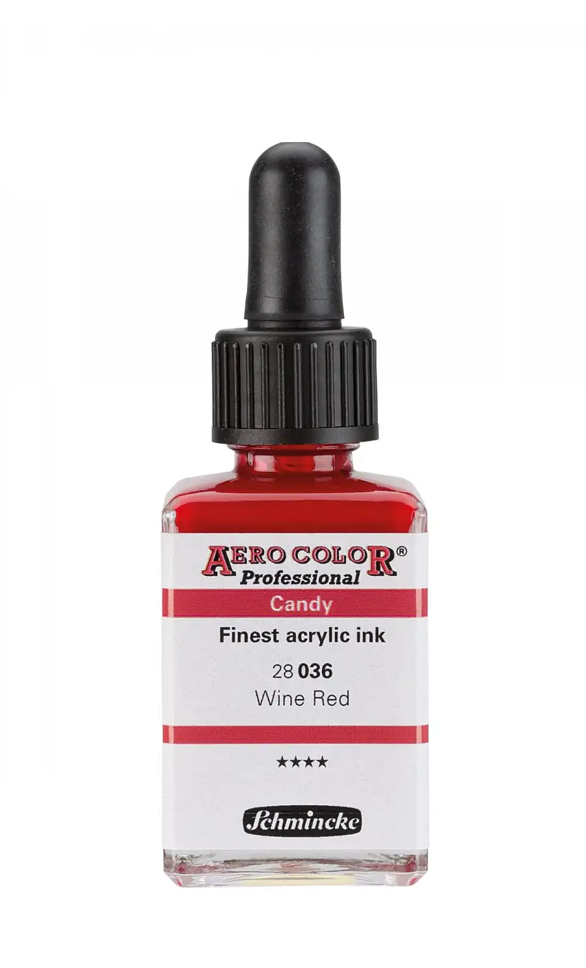 Schmincke Acryltusche Aero Color Professional 28 ml, Candy, Wine Red (036)