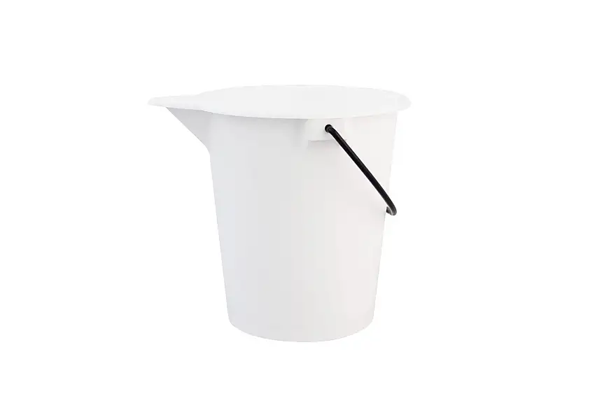 Eimer mit Ausguss, LDPE weiss, D: 280 mm, H: 300 mm, Inhalt: 10 ltr.