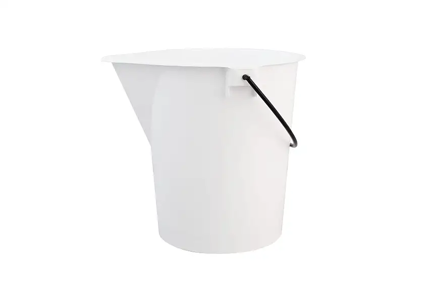 Eimer mit Ausguss, LDPE weiss, D: 320 mm, H: 330 mm, Inhalt: 15 ltr.