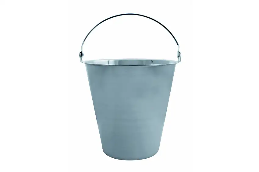 Edelstahleimer m. Henkel, D: 345 mm, H: 315 mm, Inhalt: 15 ltr.