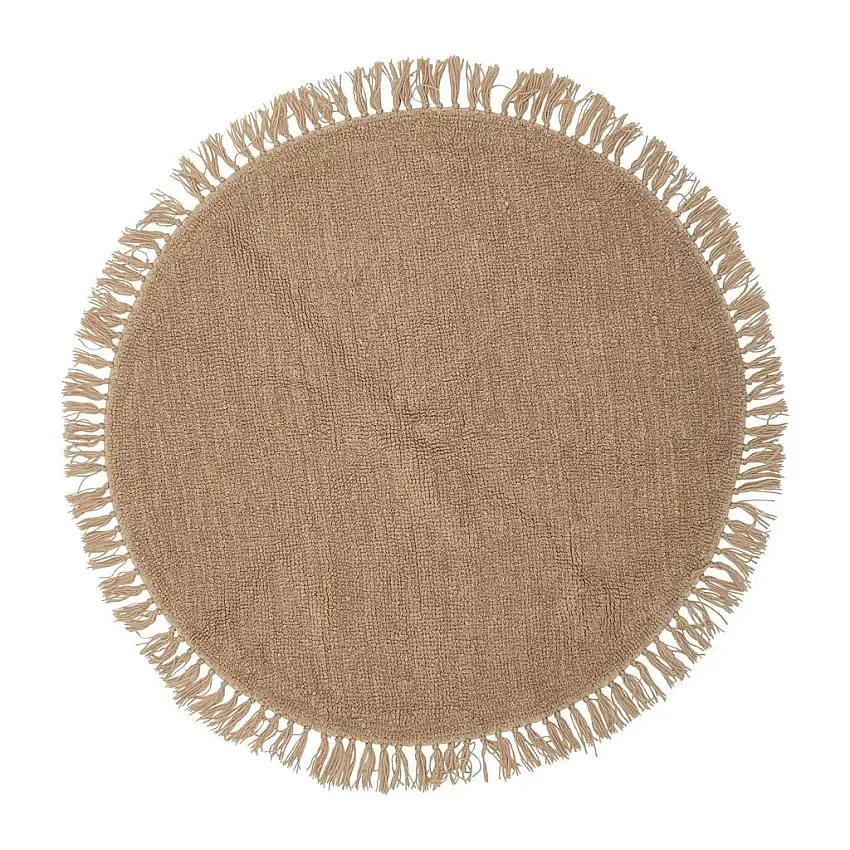 Bloomingville Lenea Teppich Wolle Ø: 110 cm - Braun