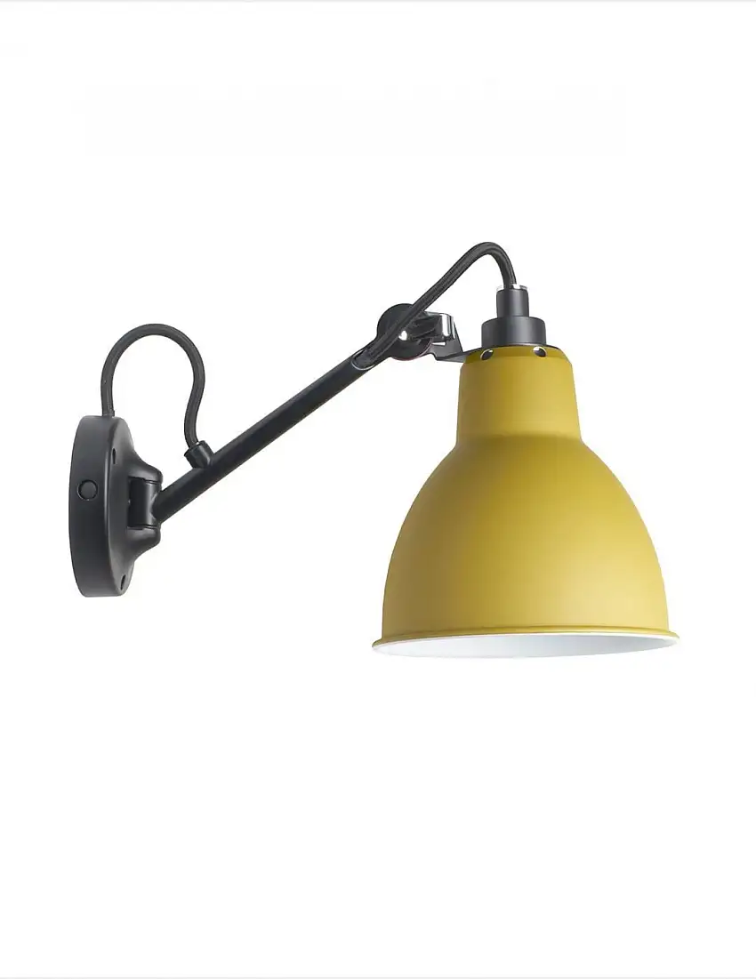 DCW Editions Lampe Gras N104 Wandleuchte L: 17 cm - Schwarz/Gelb