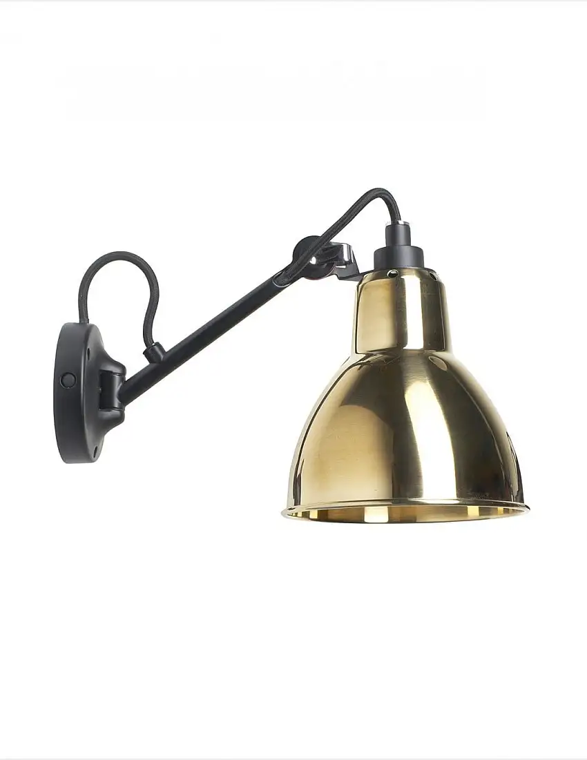DCW Editions Lampe Gras N104 Wandleuchte L: 17 cm - Schwarz/Messing