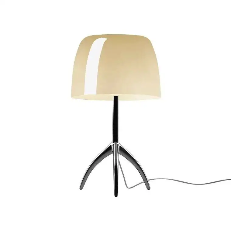 Foscarini Lumiere Grande Tischlampe H: 45 cm - Schwarz Chrom/Warmweiß