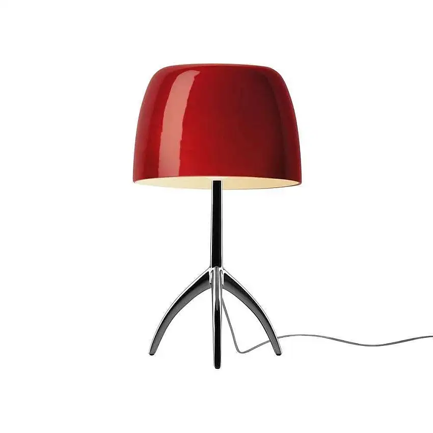 Foscarini Lumiere Grande mit Dimmer Tischlampe H: 45 cm - Schwarz Chrom/Kirsche