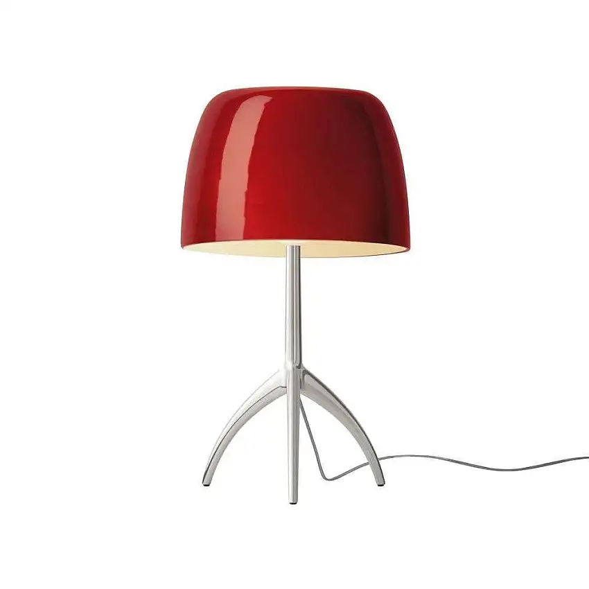 Foscarini Lumiere Grande Tischlampe H: 45 cm - Aluminium/Kirsche