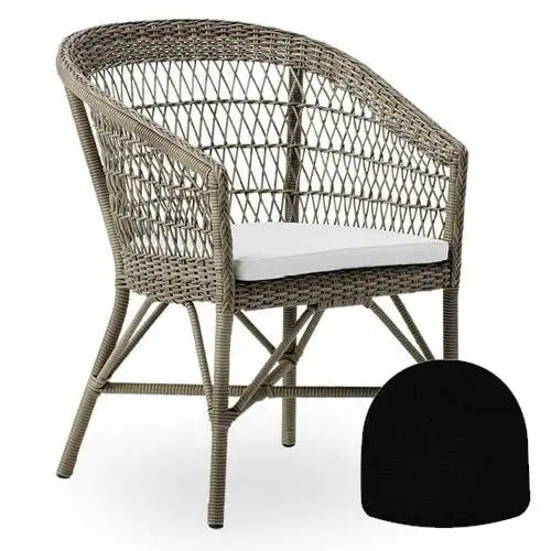 Sika-Design Kissen für Emma Exterior Gartenstuhl 45x45 cm - B452 Tempotest Schwarz