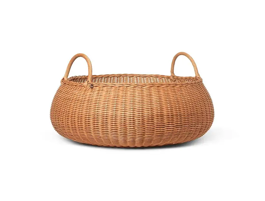Ferm Living geflochtener Korb niedrig Ø: 60 cm – Natur