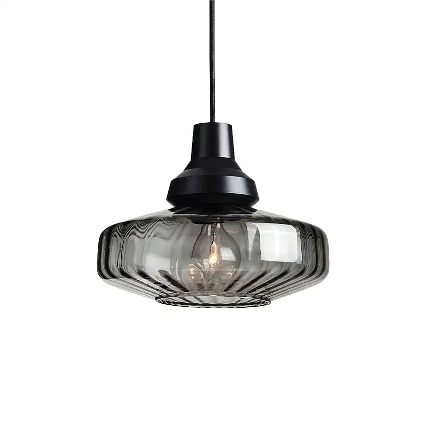 Design By Us New Wave Optic Pendelleuchte Ø: 26 cm – Rauch/Schwarz