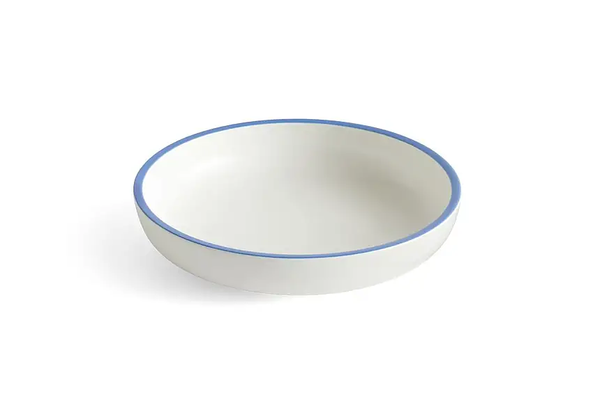HAY Sobremesa Servierschüssel L Ø: 25 cm - Weiß m. Blauer Rand OUTLET