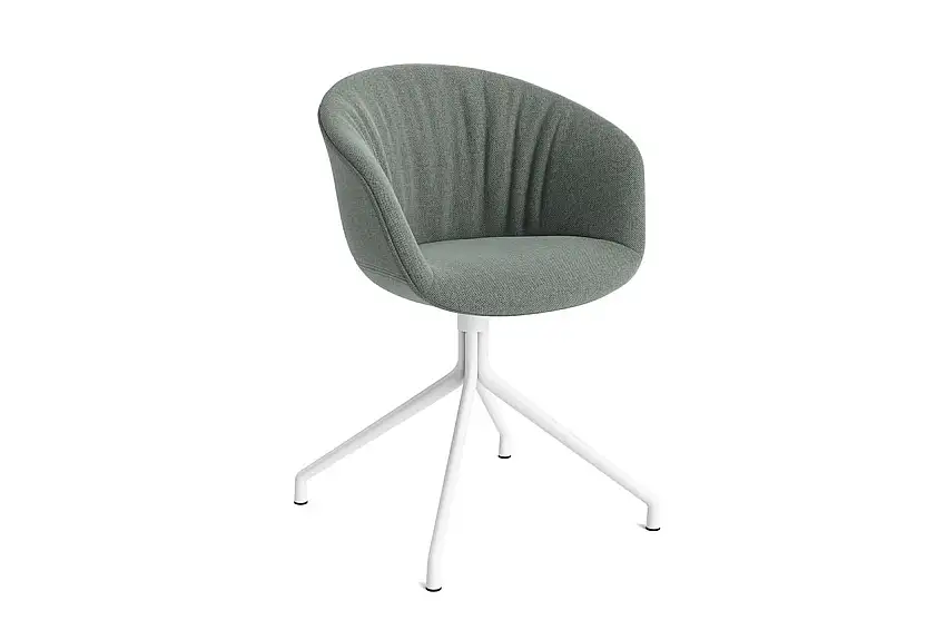 HAY AAC 21 Soft About A Chair SH: 46 cm – Weiß pulverbeschichtetes Aluminium/Re-Wool 868
