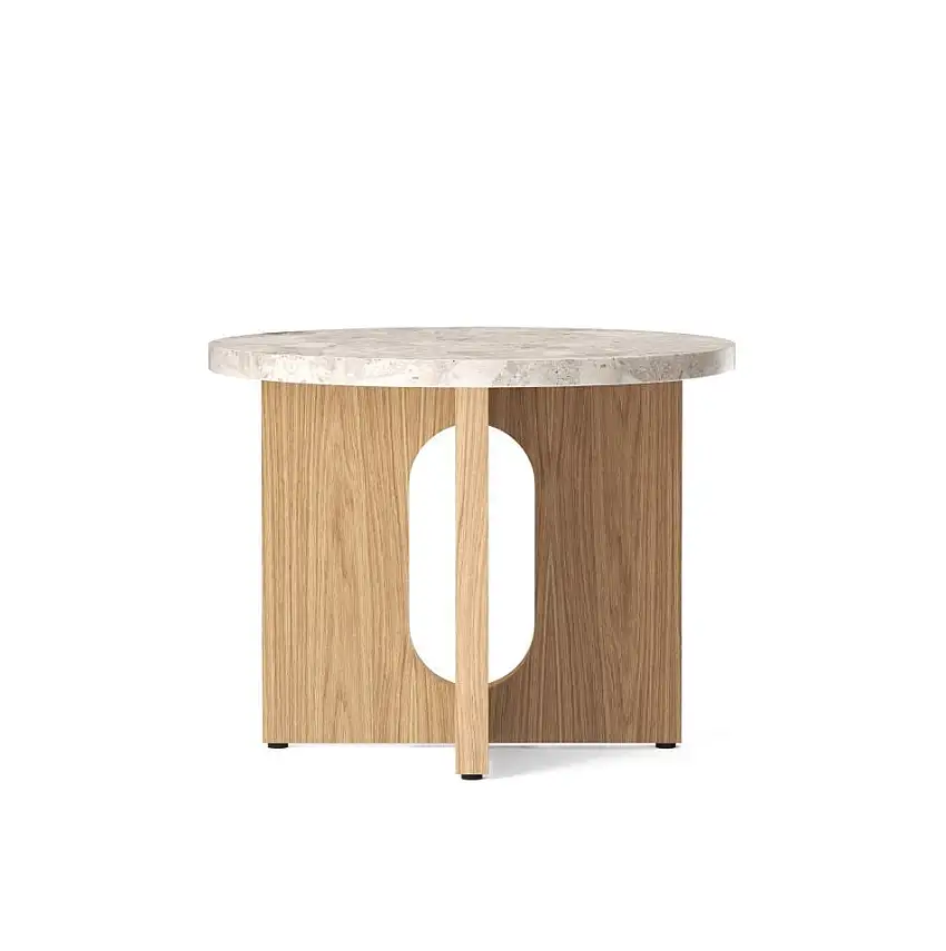 Audo Copenhagen Androgynous Beistelltisch Ø: 50 cm – Eiche Natur/Kunis Breccia