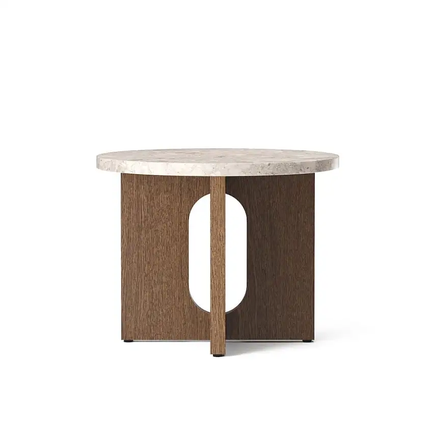 Audo Copenhagen Androgynous Beistelltisch Ø: 50 cm - Dunkel gebeizte Eiche/Kunis Breccia