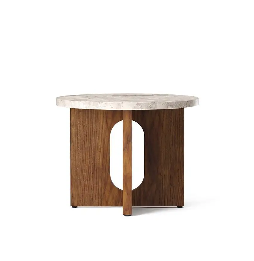 Audo Copenhagen Androgyne Beistelltisch Ø: 50 cm – Walnuss/Kunis Breccia