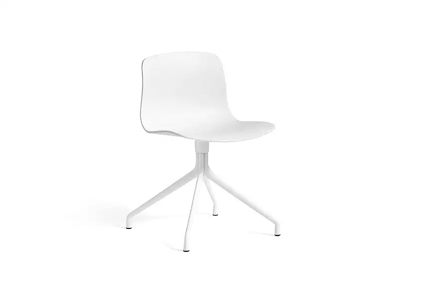 HAY AAC 10 About A Chair SH: 46 cm – Weiß pulverbeschichtetes Aluminium/Weiß