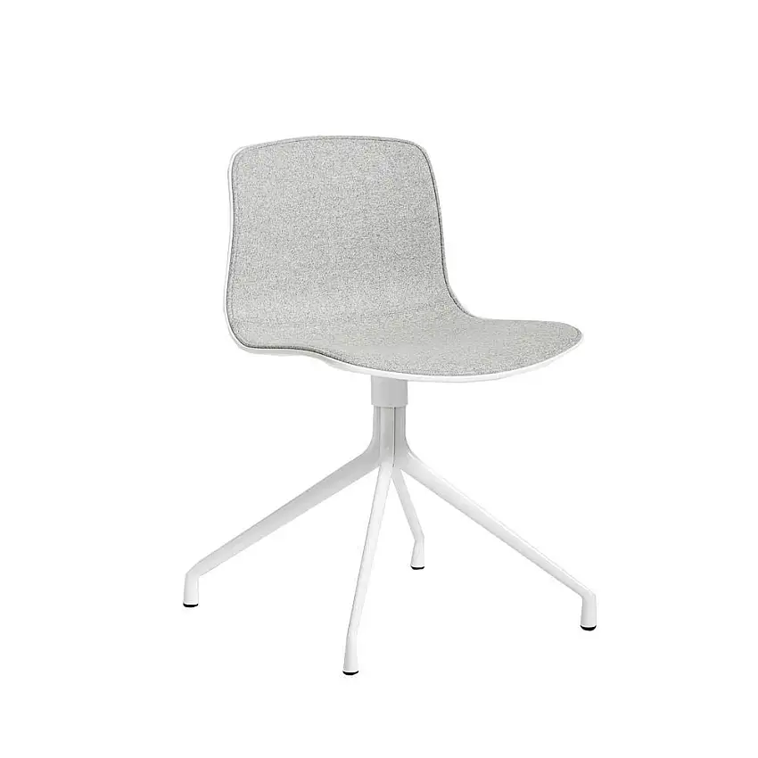 HAY AAC 10 About A Chair Vorderpolsterung SH: 46 cm – Weiß pulverbeschichtetes Aluminium/Weiß/Divina 120