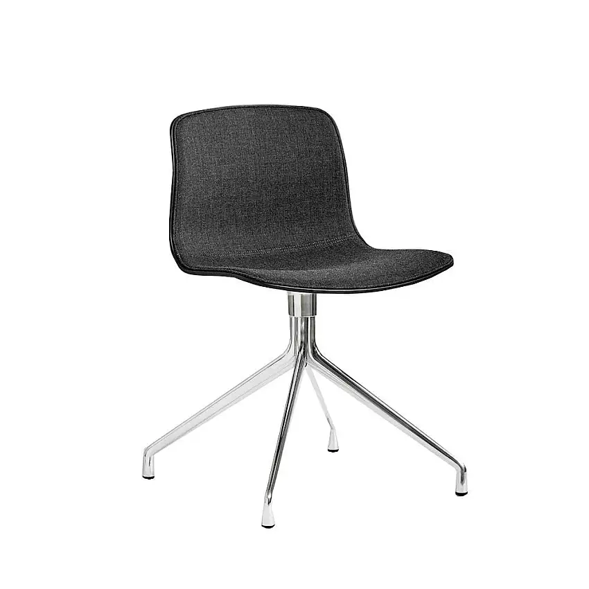 HAY AAC 10 About A Chair Vorderpolsterung SH: 46 cm – Poliertes Aluminium/Schwarz/Remix 173