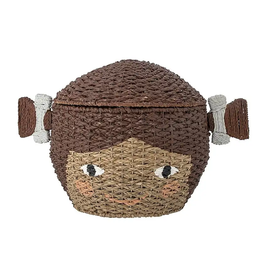 Bloomingville Mini-Lill-Korb mit Deckel, H: 44 cm – Bankuangras