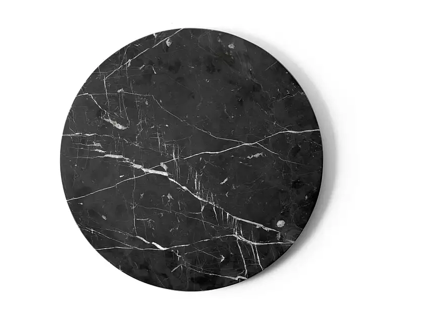 Audo Copenhagen Androgyne Tischplatte Ø: 42 cm – Nero Marquina Marmor