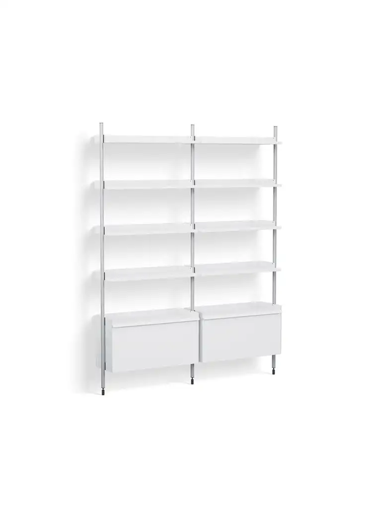 HAY Pier System 122 2 Säulen 162 x 209 cm – PS-weißer Stahl/klar eloxierte Profile