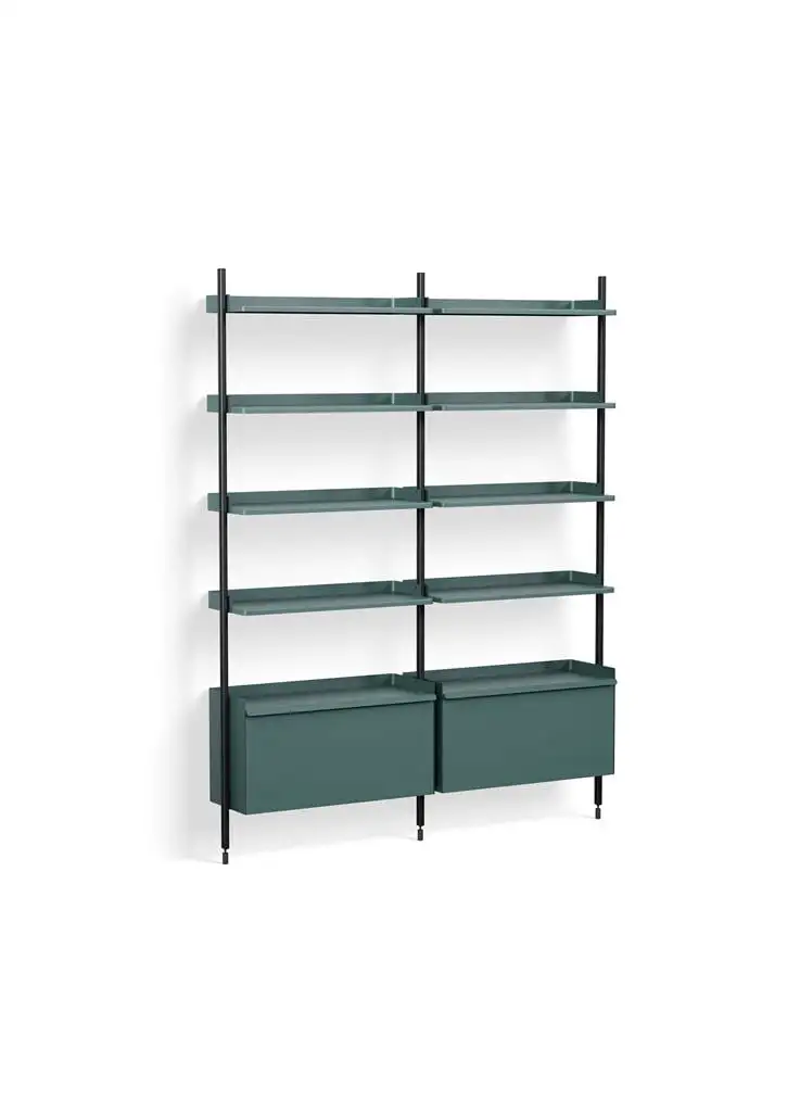 HAY Pier System 122 2 Säulen 162 x 209 cm – PS-blauer Stahl/schwarz eloxierte Profile
