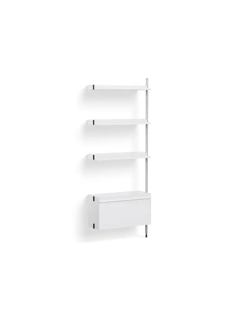 HAY Pier System 130 Add-On 80x209 cm – PS-weißer Stahl/klar eloxierte Profile