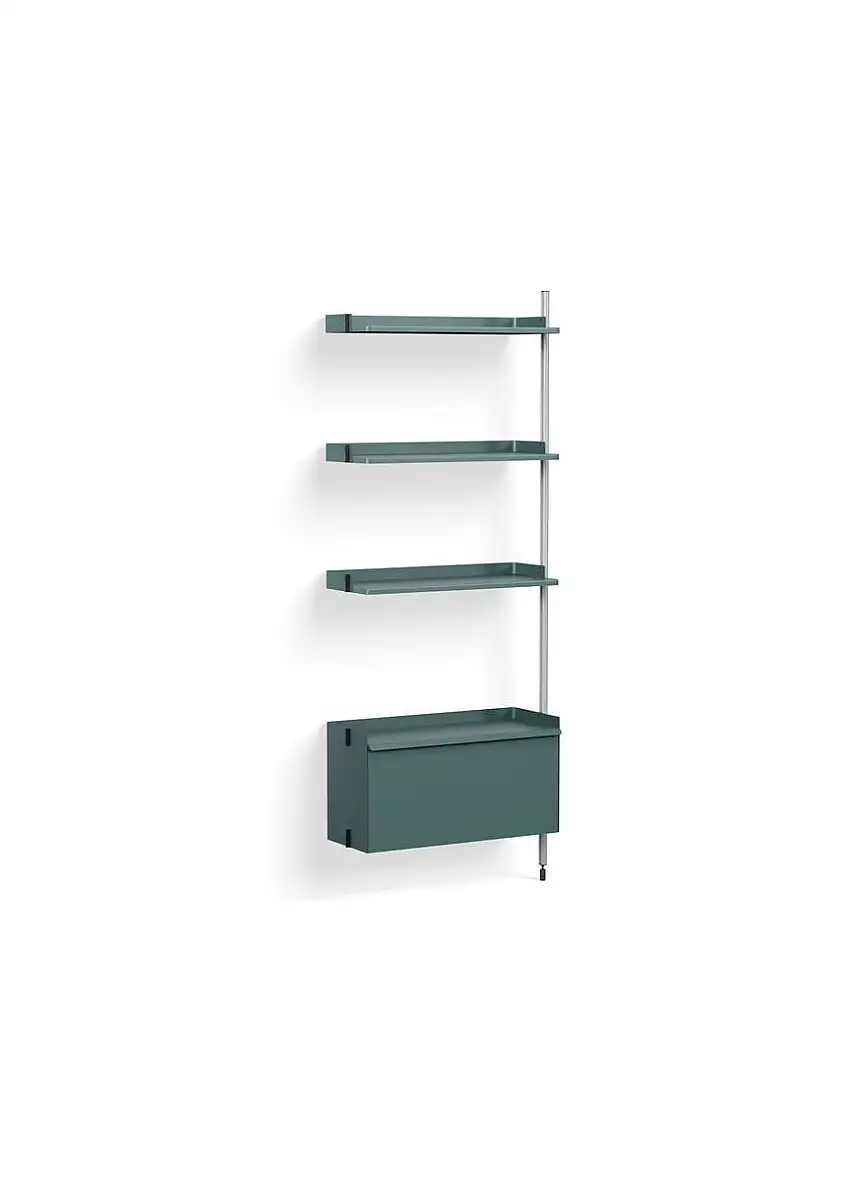 HAY Pier System 130 Add-On 80x209 cm – PS Blauer Stahl/klar eloxierte Profile