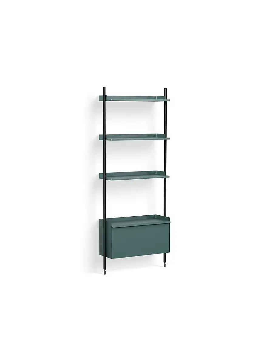 HAY Pier System 131 1 Säule 82x209 cm - PS Blauer Stahl/Schwarz eloxierte Profile