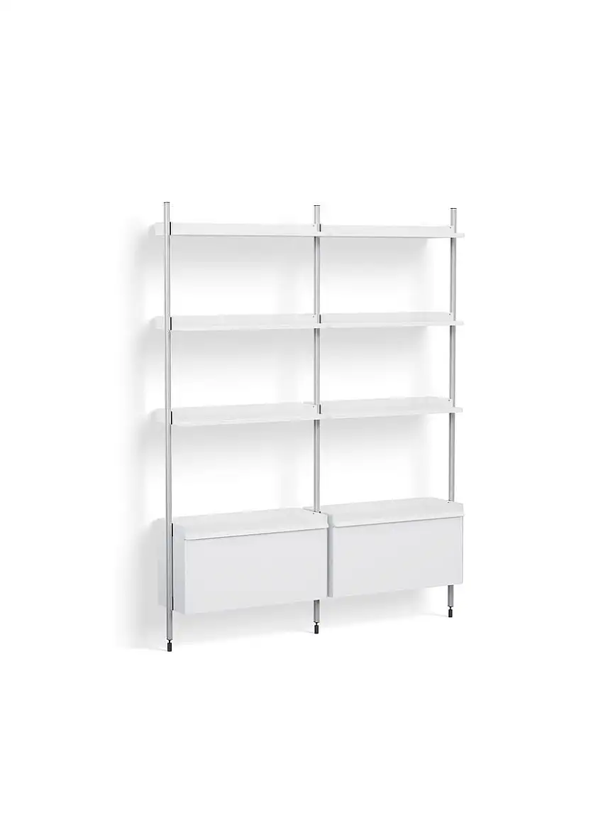 HAY Pier System 132 2 Säulen 162 x 209 cm – PS-weißer Stahl/klar eloxierte Profile