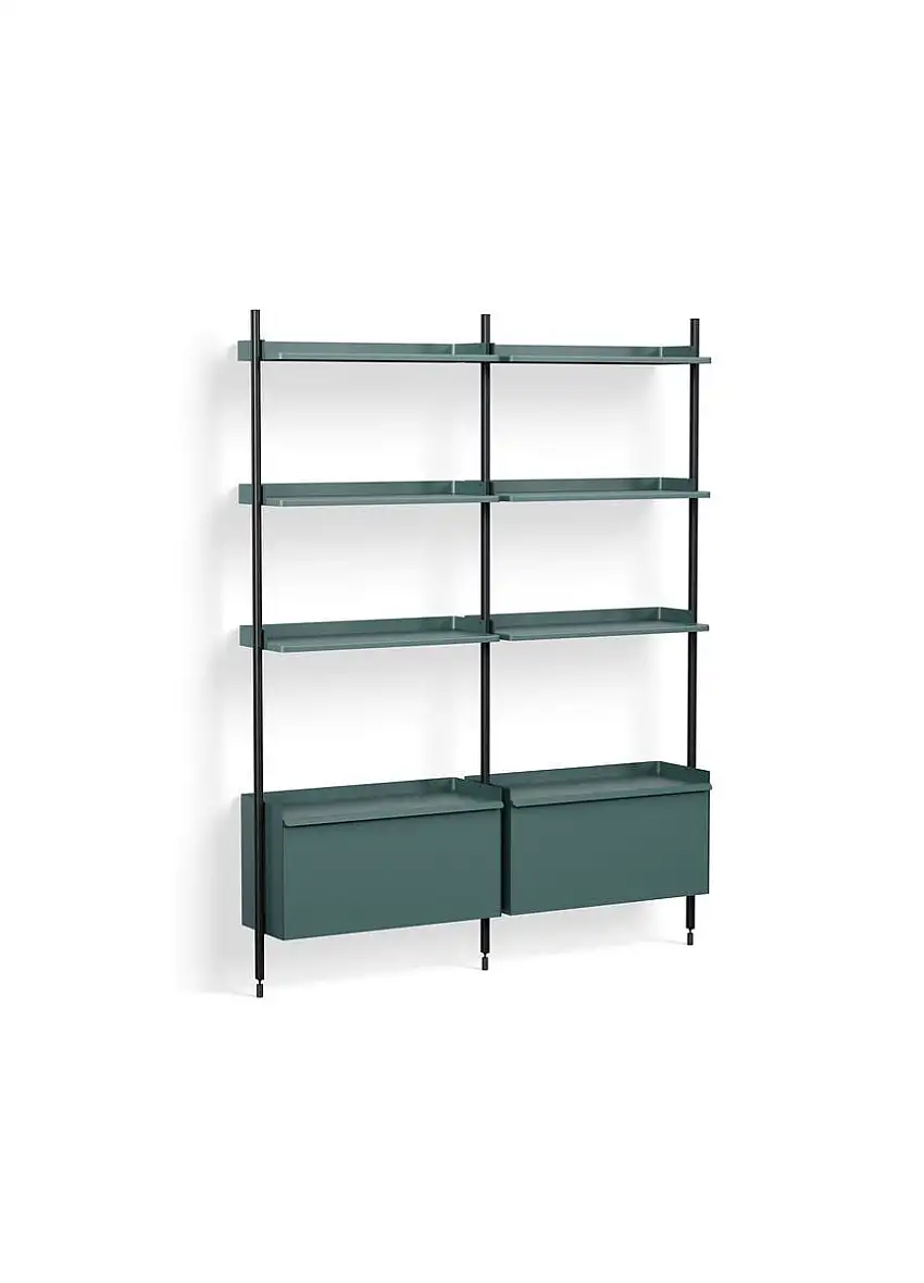 HAY Pier System 132 2 Säulen 162 x 209 cm – PS-blauer Stahl/schwarz eloxierte Profile