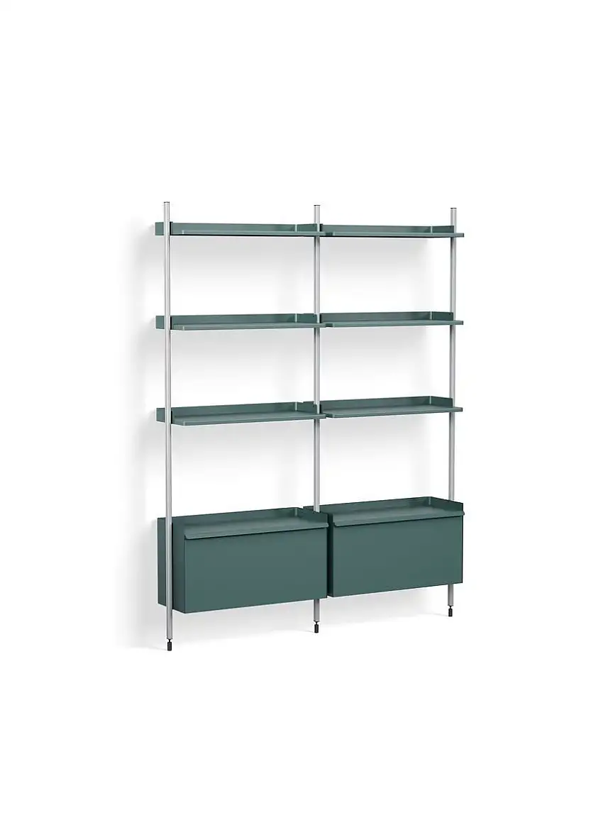 HAY Pier System 132 2 Säulen 162 x 209 cm – PS-blauer Stahl/klar eloxierte Profile