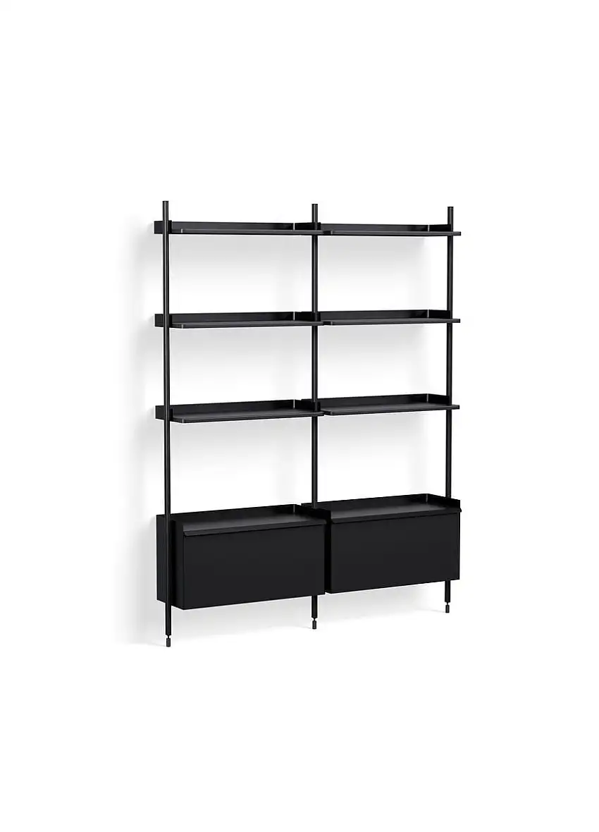 HAY Pier System 132 2 Säulen 162x209 cm - PS Schwarzer Stahl/Schwarz eloxierte Profile