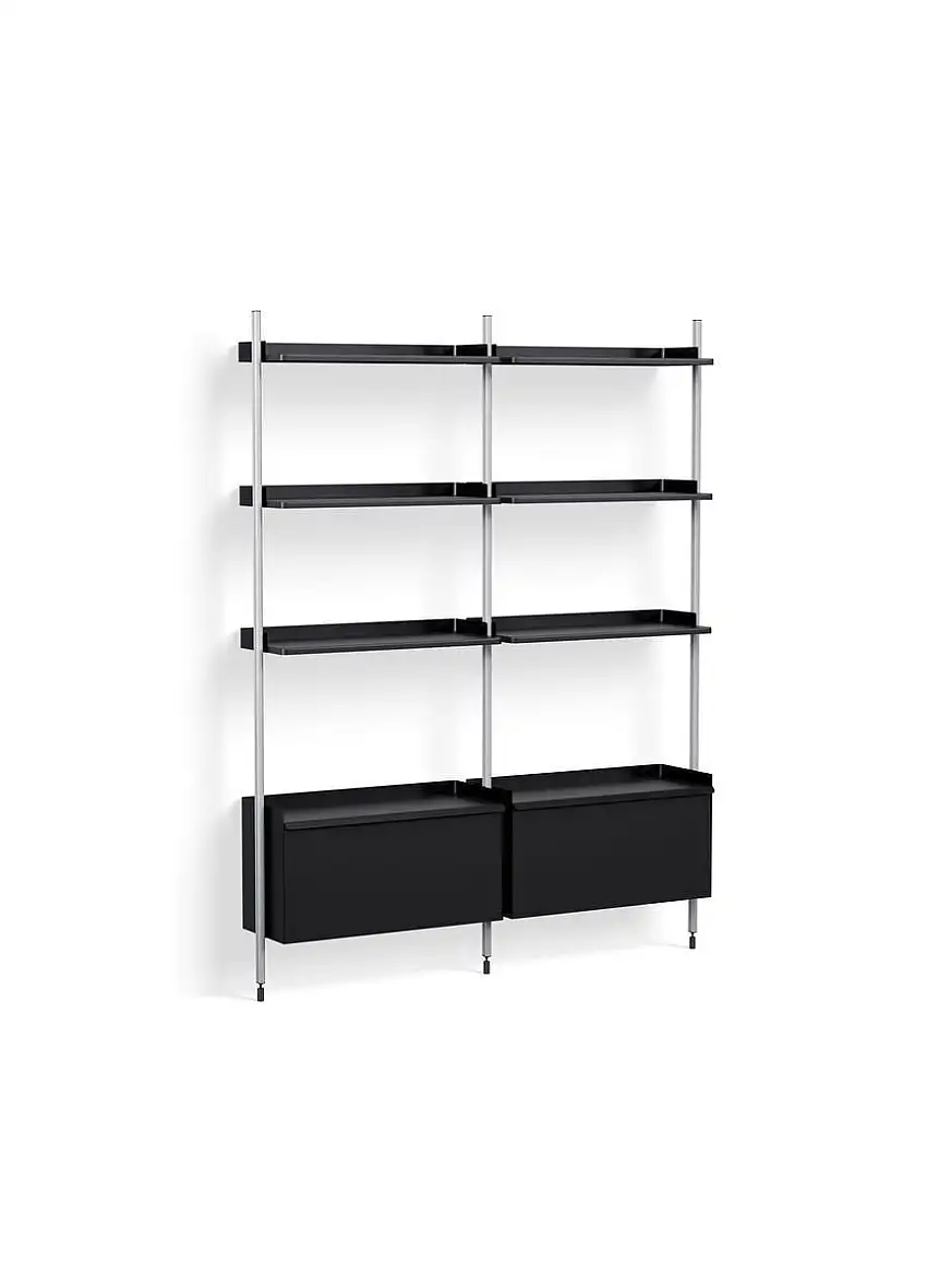 HAY Pier System 132 2 Säulen 162 x 209 cm – PS-Schwarzstahl/klar eloxierte Profile