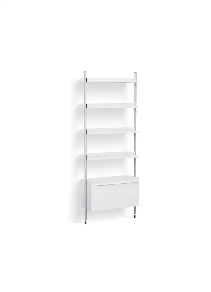 HAY Pier System 121 1 Säule 82 x 209 cm – PS-weißer Stahl/klar eloxierte Profile