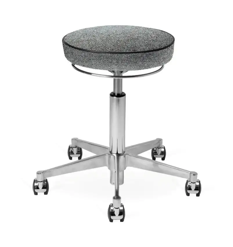 Vermund VL66 Hocker SH: 44-64 cm - Schwarz/Weiß
