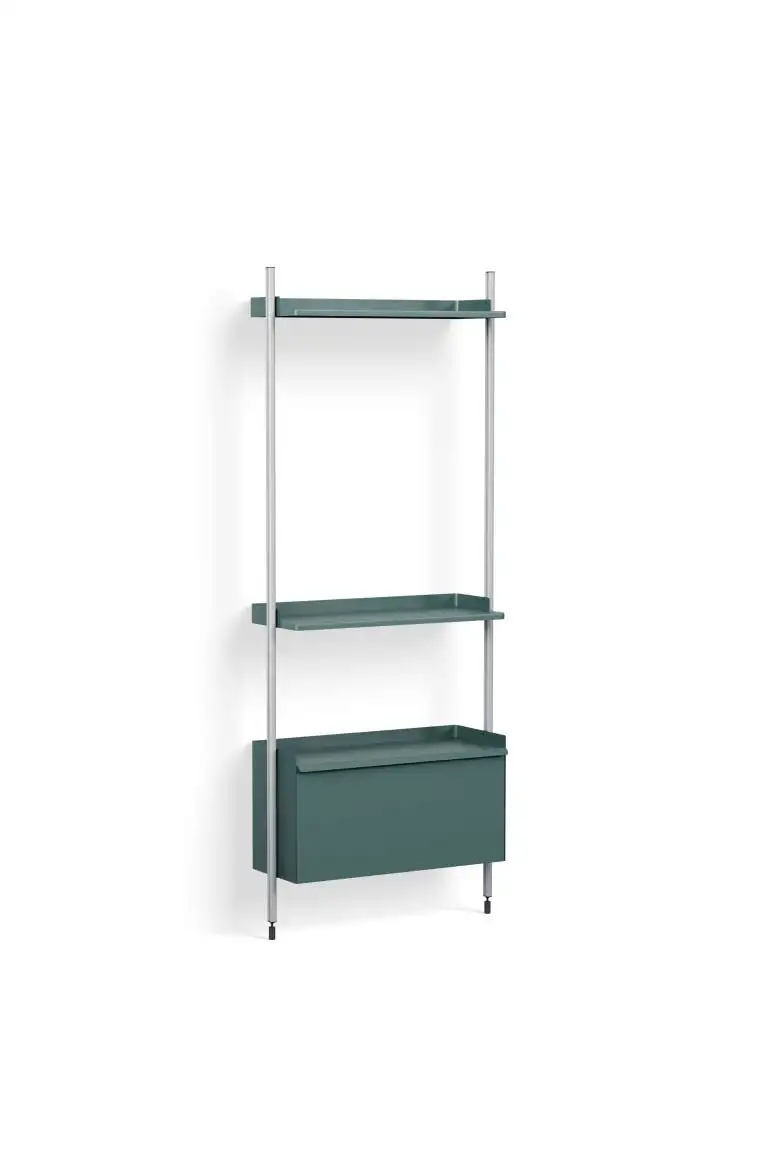 HAY Pier System 141 1 Säule 82 x 209 cm – PS-blauer Stahl/klar eloxierte Profile