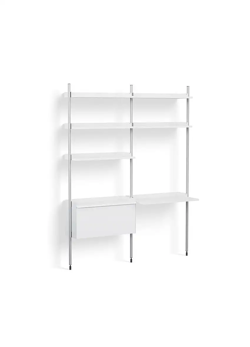 HAY Pier System 12 2 Säulen 162 x 209 cm – PS-weißer Stahl/klar eloxierte Profile